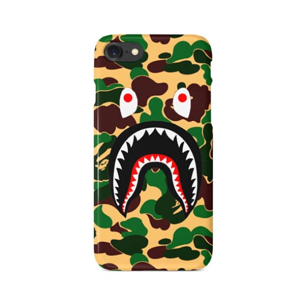 Dope Green Camo Bape Shark Case for iPhone!
